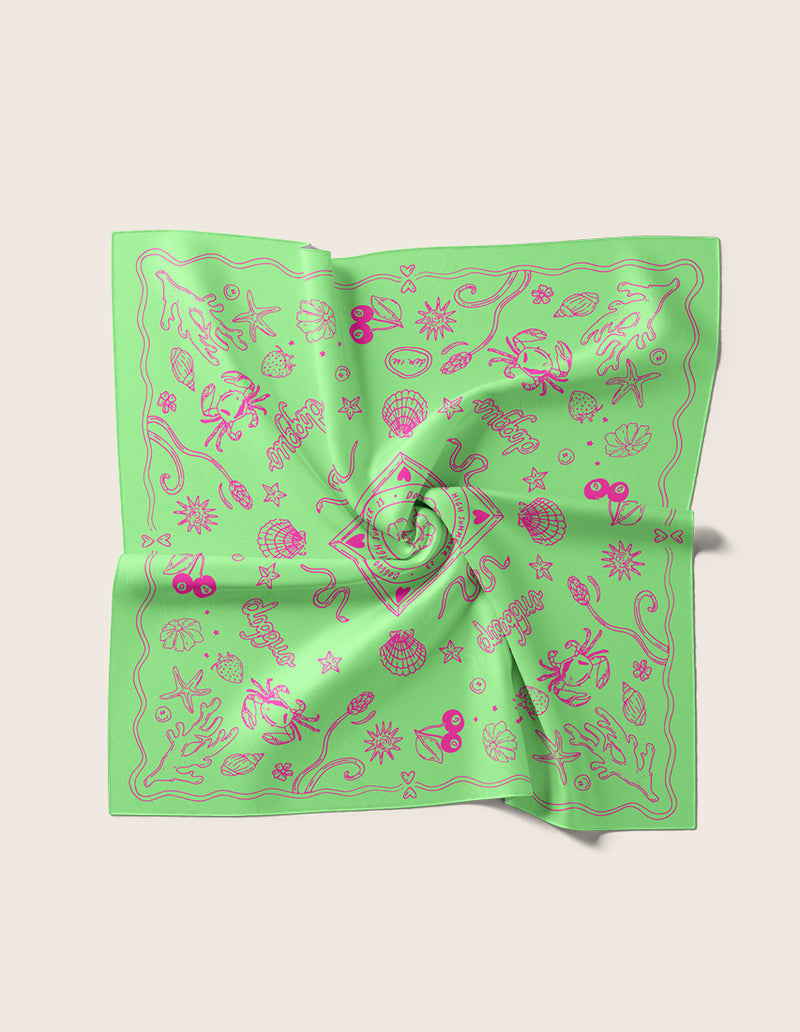 Bandana soleil - groen / roze