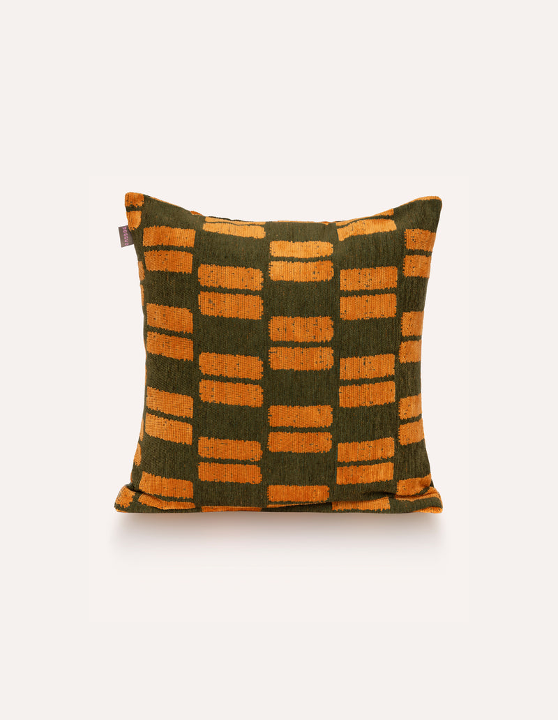 RETRO BLOCK INTERIEUR KUSSEN - GROEN/ORANJE
