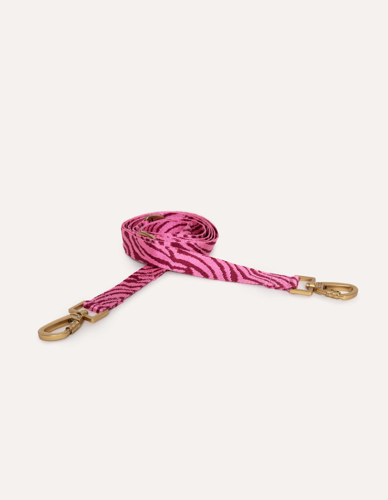 ZEBRA RIEM - BORDEAUX/ROZE