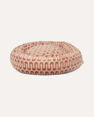 Retro wave round dog bed
