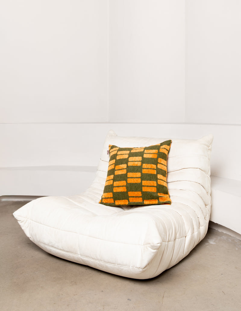 RETRO BLOCK INTERIEUR KUSSEN - GROEN/ORANJE