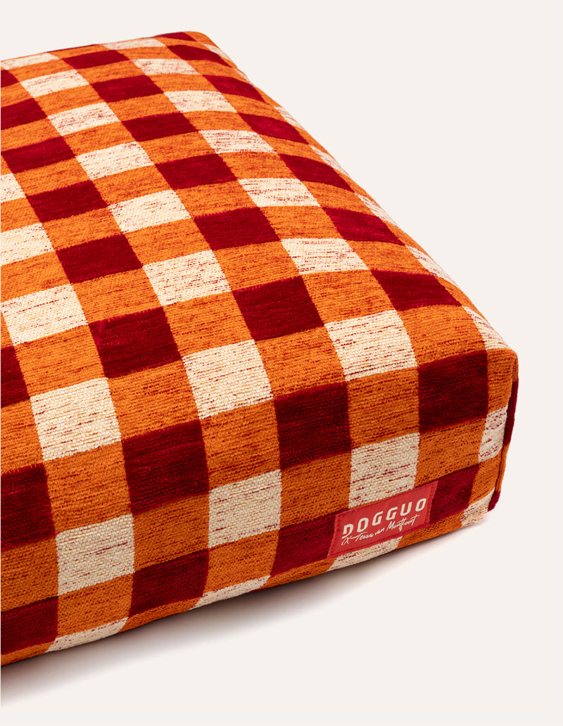 Vichy check dog bed