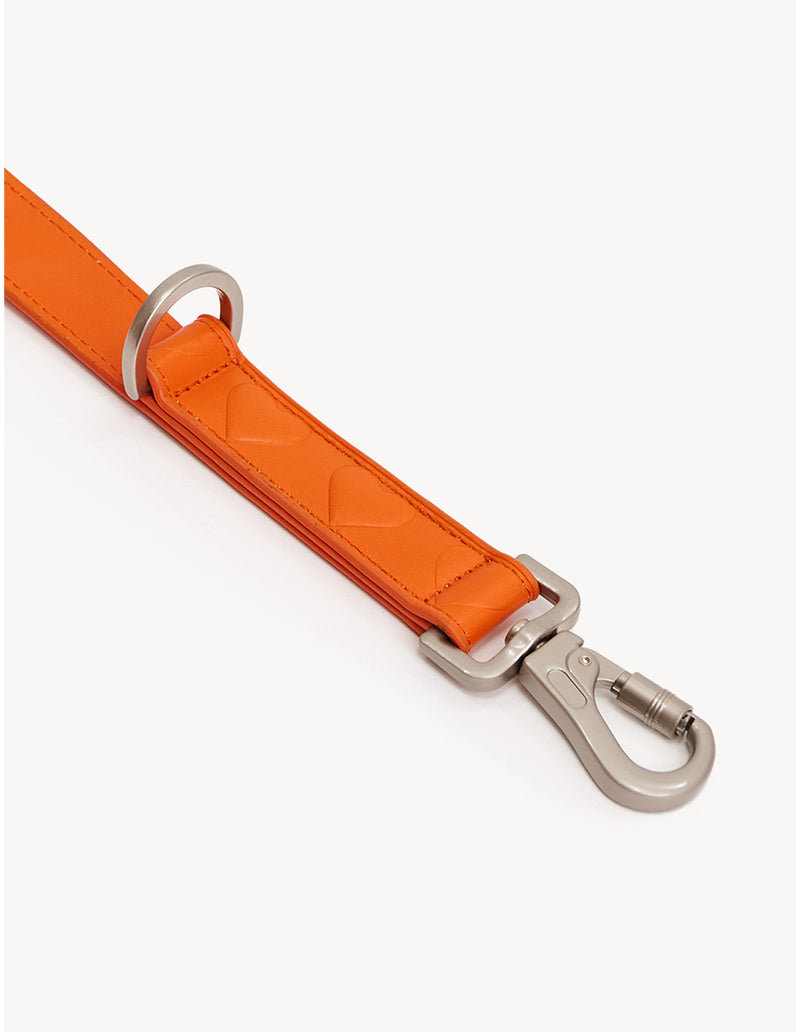 VEGAN LEATHER LEASH - HEART - ORANGE