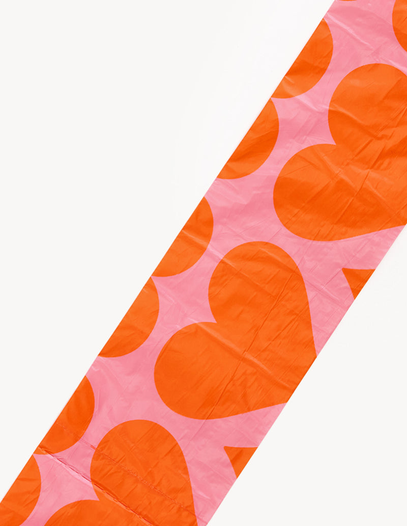 POEPZAKJES HART - ORANJE / ROZE