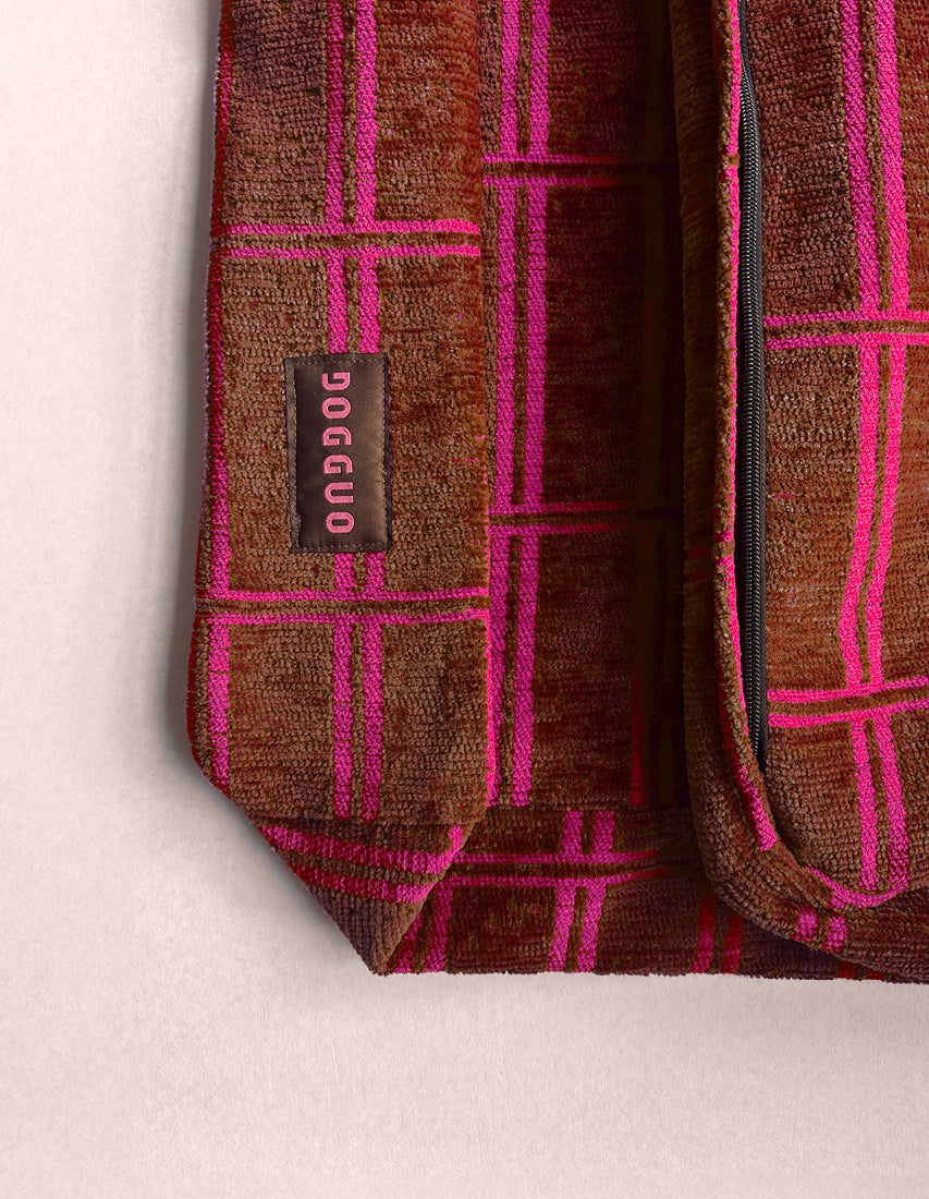 CHECK COVER - BROWN / PINK