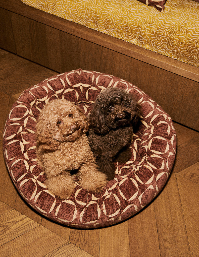 Retro ronde hondenmand 