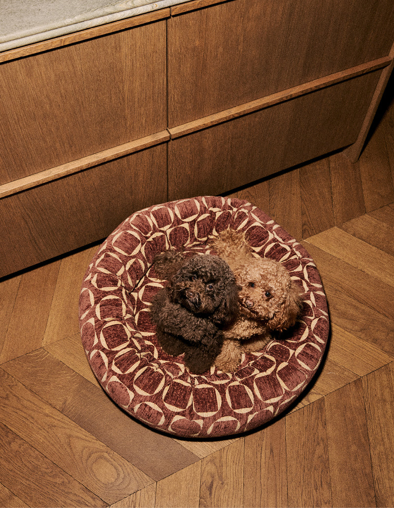 Retro ronde hondenmand 