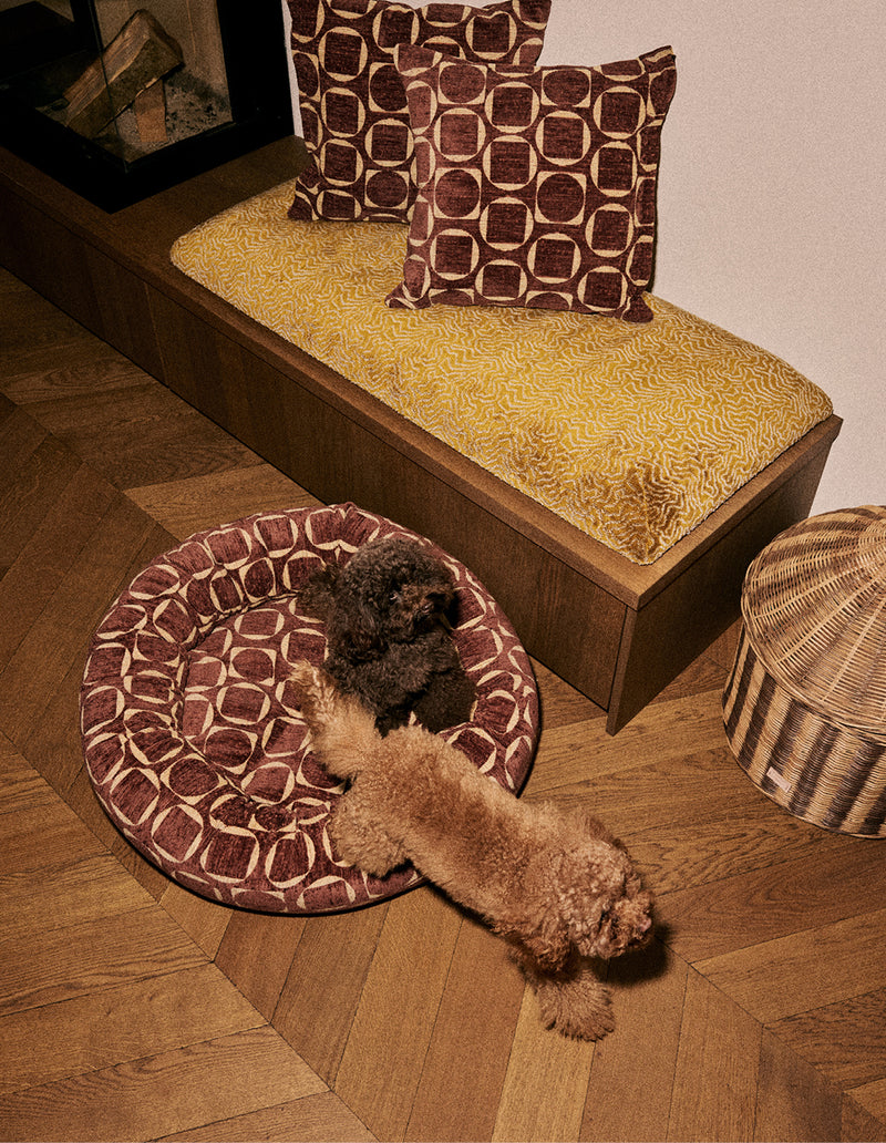 Retro ronde hondenmand 