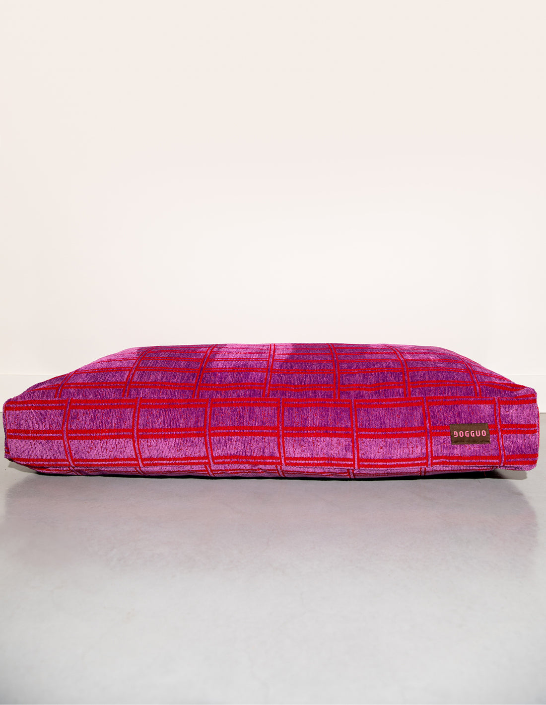 CHECK DOG BED - PURPLE / RED