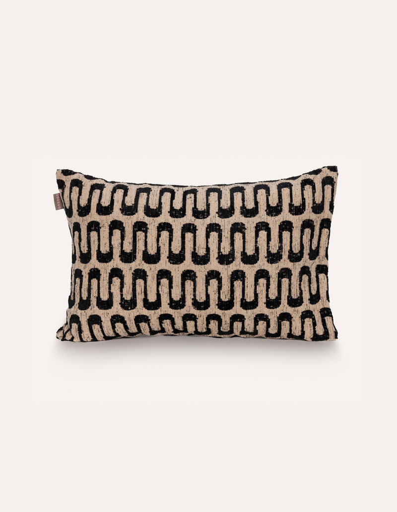 RETRO WAVE INTERIEUR KUSSEN - BEIGE/ZWART