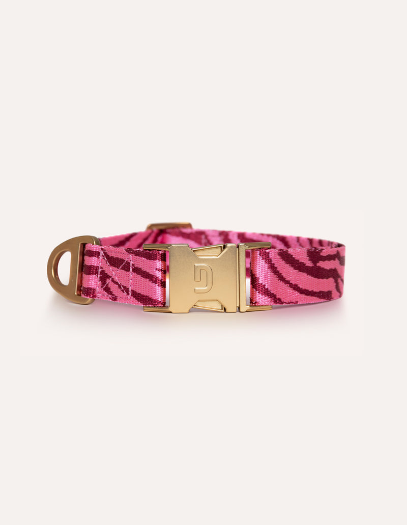 ZEBRA COLLAR - BORDEAUX/PINK