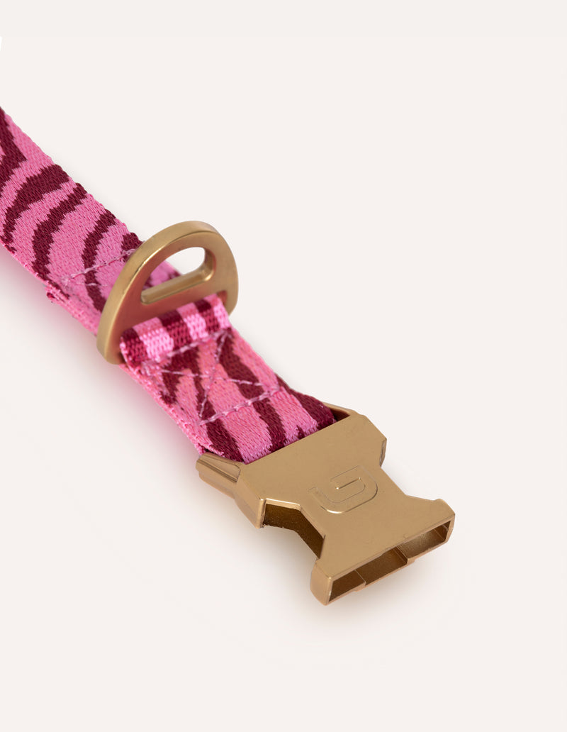 ZEBRA COLLAR - BORDEAUX/PINK