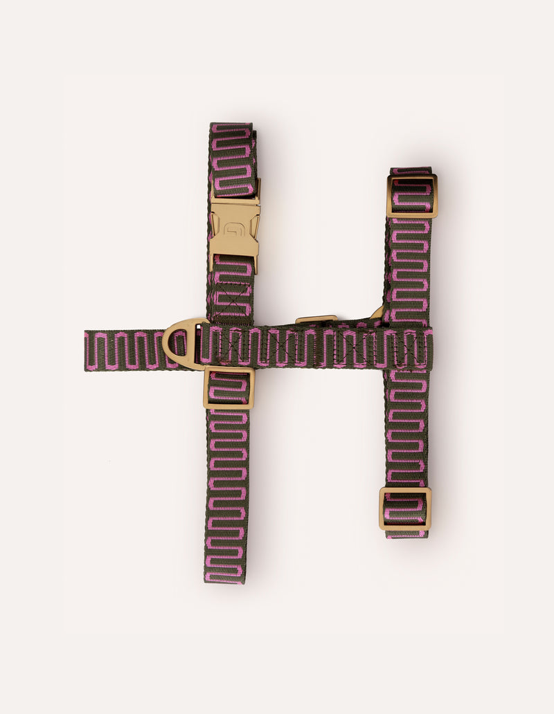 RETRO WAVE HARNESS - GREEN/PINK