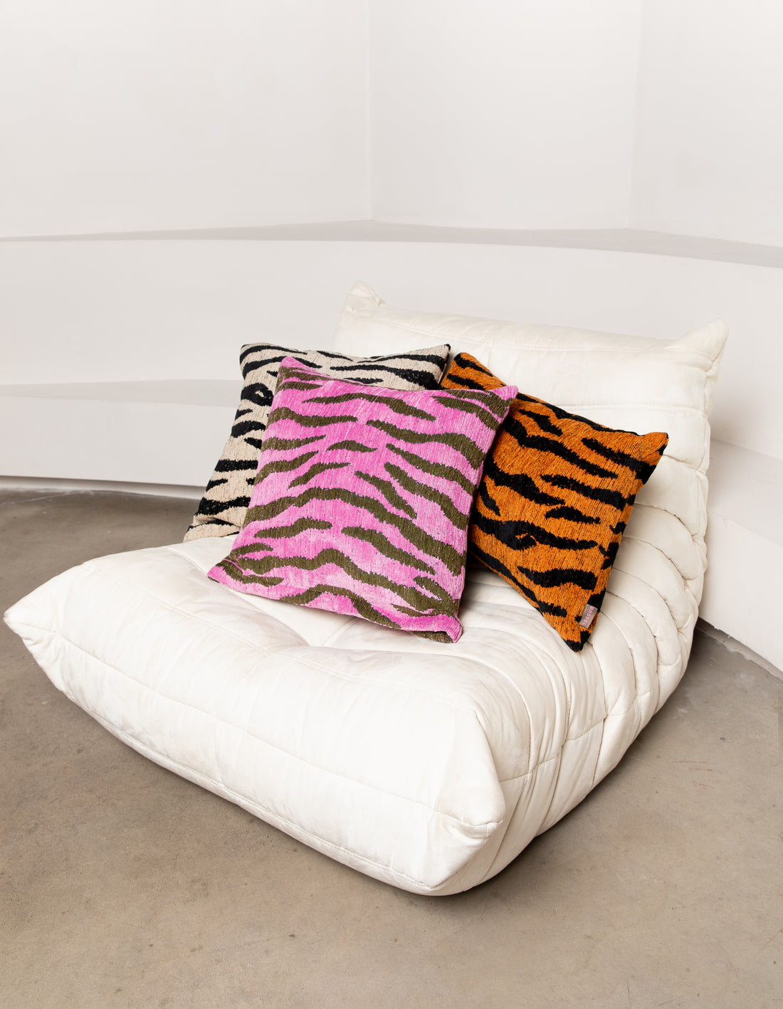 ZEBRA INTERIEUR KUSSEN - ROZE/GROEN