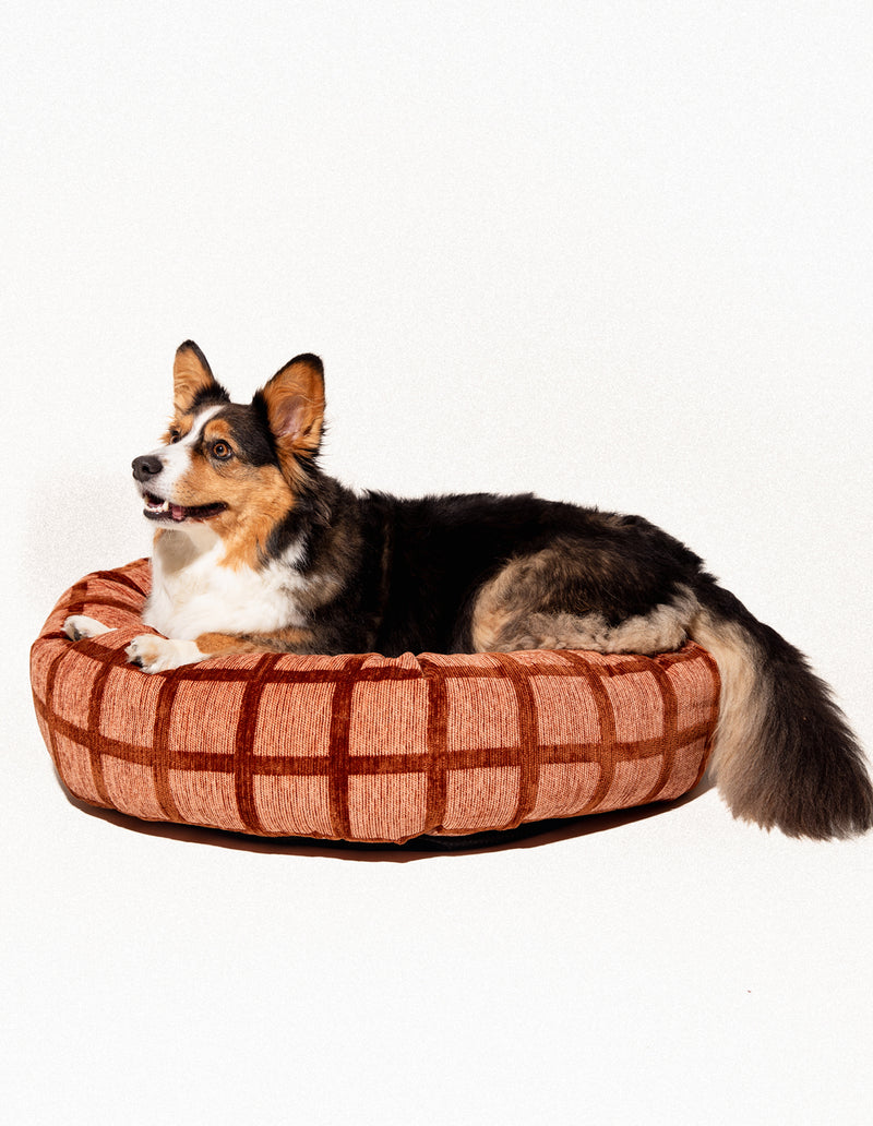 Check ronde hondenmand - PRE ORDER - Verzending rond 23 december