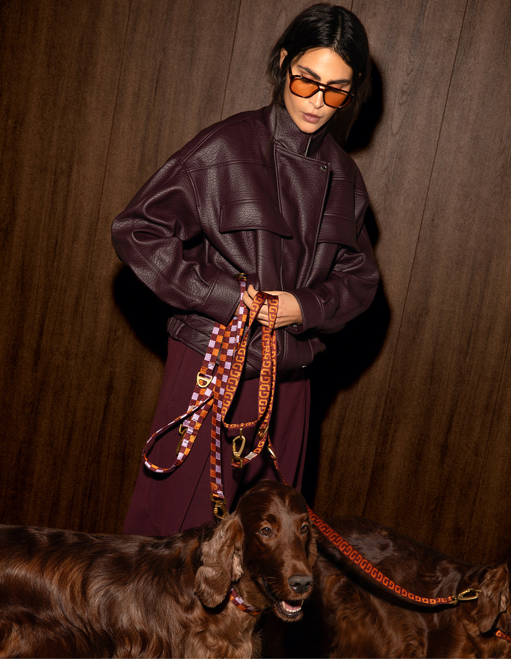 Vichy dog leash