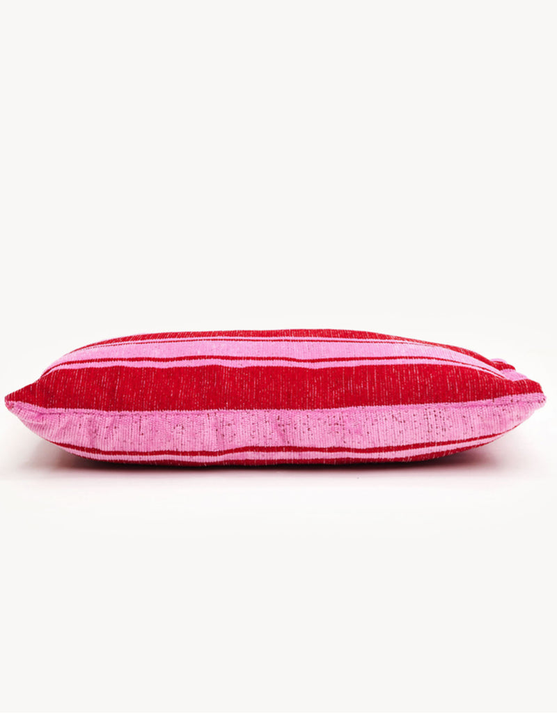 RETRO STREEP INTERIEUR KUSSEN - ROOD / ROZE