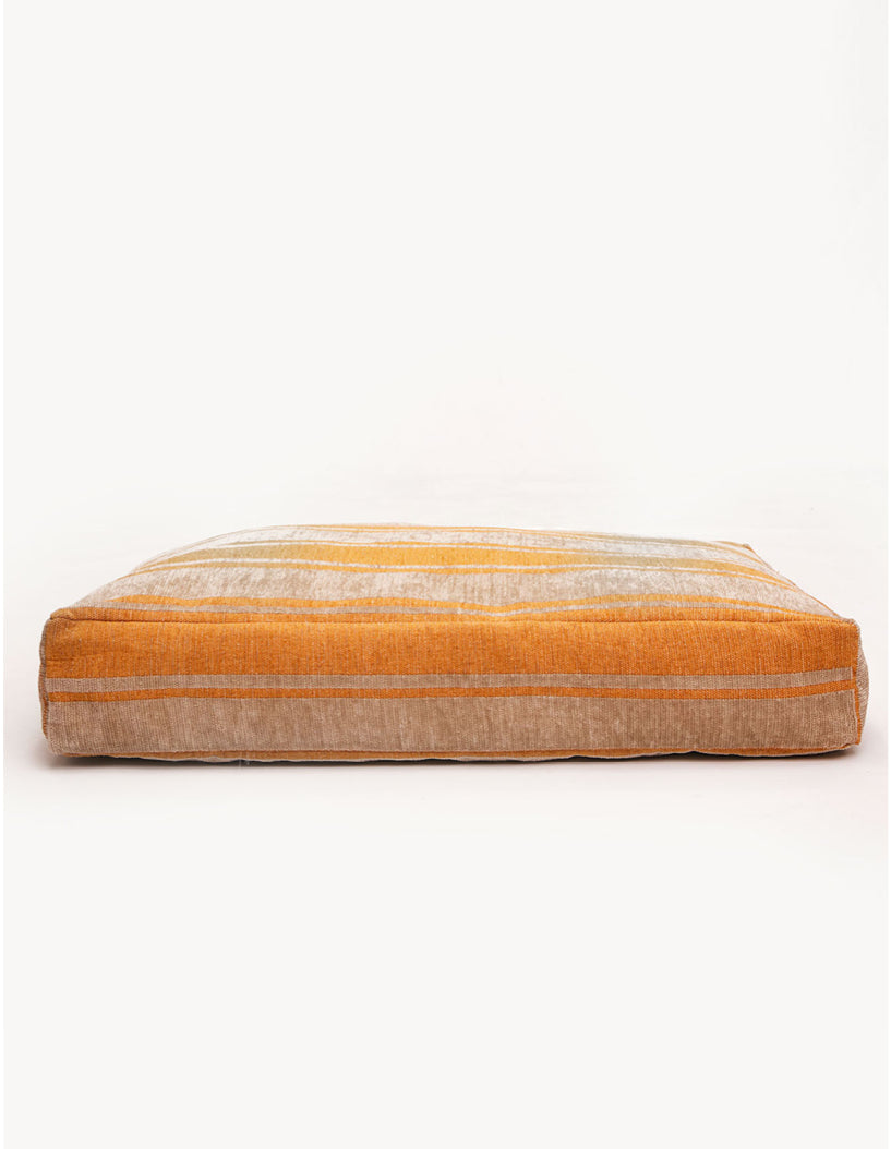 RETRO STRIPE DOGBED - ORANGE / BEIGE