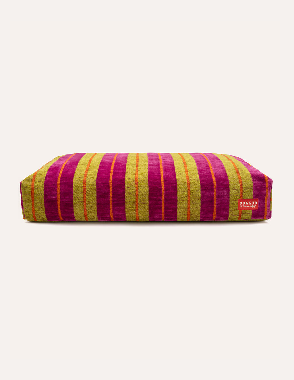 Stripe dog bed - magenta