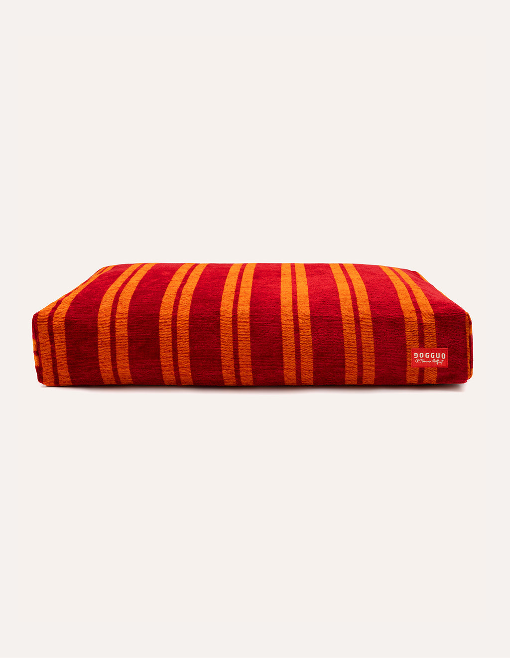 Stripe dog bed - red