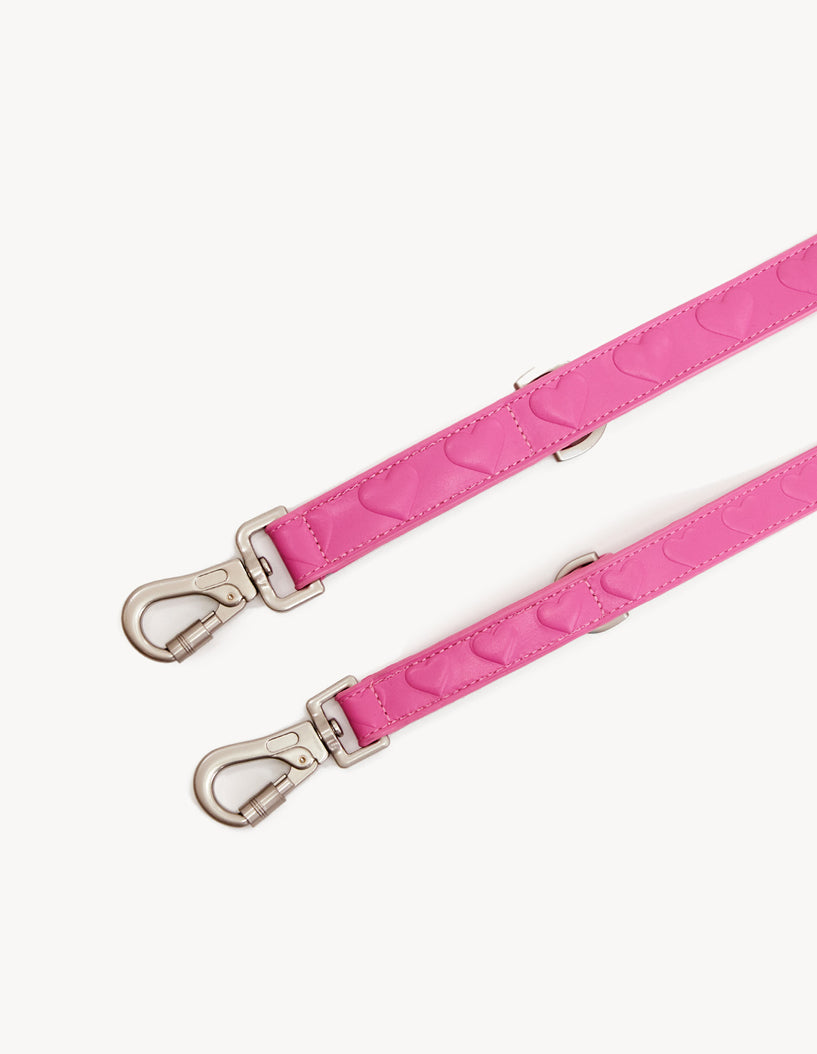 RIEM IN VEGAN LEER - HART - ROZE